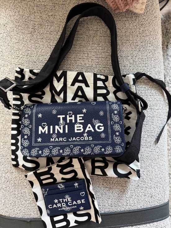 Marc Jacobs Handbags - Marc Jacobs The Mini Bandana Leather Bag Blue The Card Case & Dustbags!!! NEW